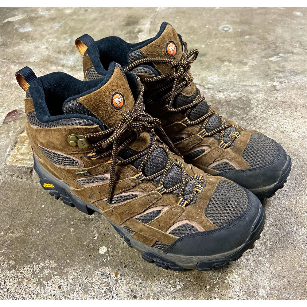 Merrell Moab 2 Hiking Boots Size 12 Brown Mid Waterproof Outdoor Wear J06051